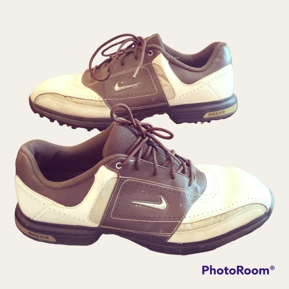 Nike Air Tour saddle golf shoes brown and white men size 10
